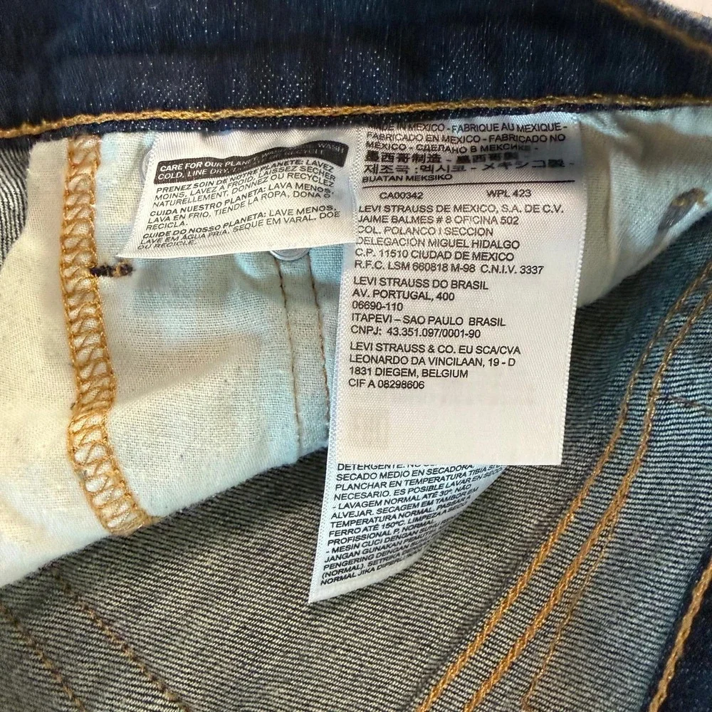 Levis 513 Slim Straight Jeans Mens 33x32 Dark Indigo Blue Denim Pants